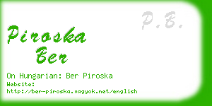 piroska ber business card